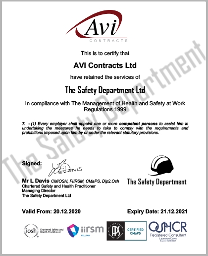 Health & Safety | Avi Contracts Ltd